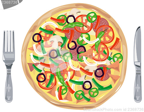 Image of Meat Pizza Pie Retro