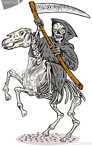 Image of Grim Reaper Skeleton Horseback