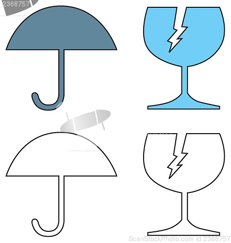 Image of Umbrella and Broken Cracked Glass