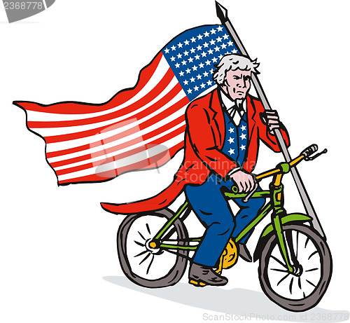 Image of Uncle Sam Riding Bike