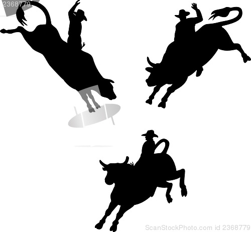 Image of Rodeo Cowboy Bull Riding Retro