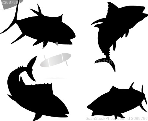 Image of Yellow Fin Tuna Fish Silhouette