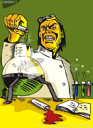 Image of Scientist Lab Researcher Chemist Retro