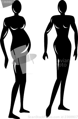 Image of Female Stick Drawing Silhouette