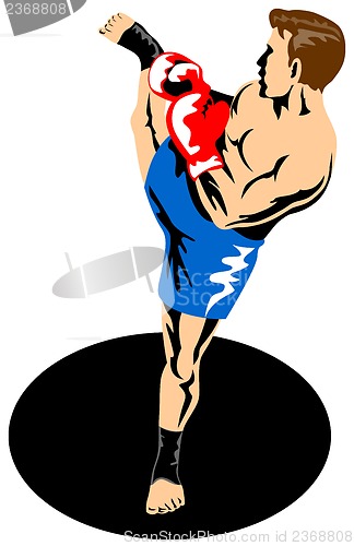 Image of Single Kickboxer Kicking 