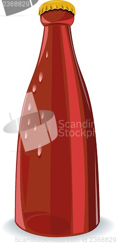 Image of Beer Bottle Red Retro
