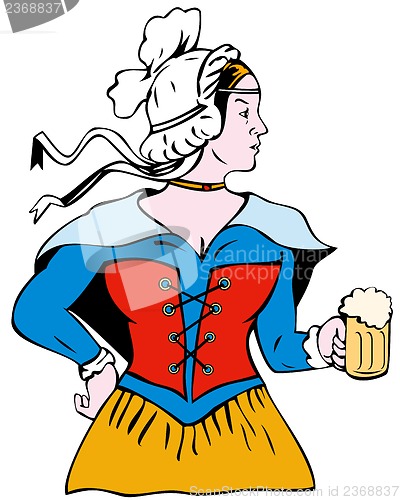 Image of Victorian Lady with Beer