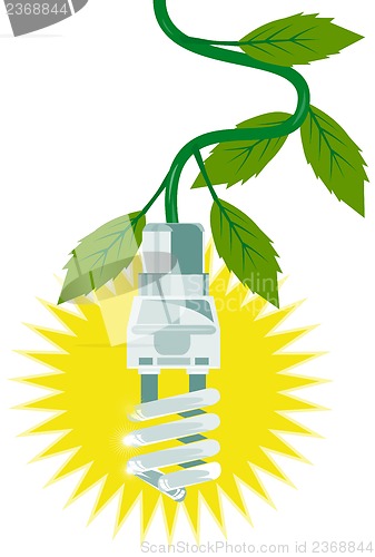 Image of Lightbulb with Leaves 
