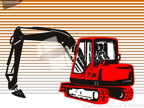 Image of Mechanical Digger Excavator Retro