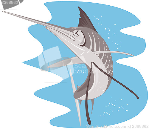 Image of Sailfish Fish Jumping Retro