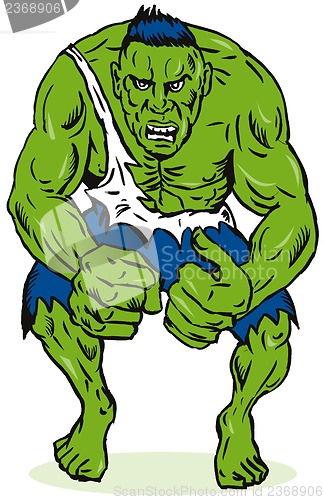 Image of Green Man Flexing