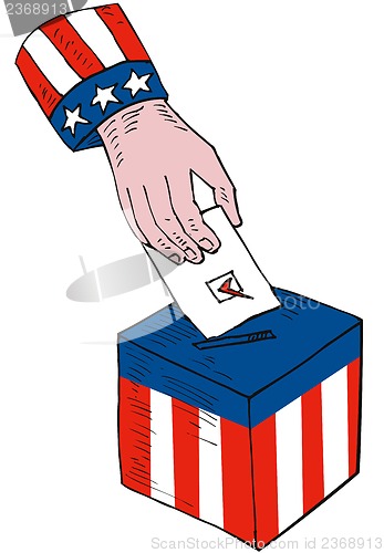 Image of American Election Voting Ballot Box Retro