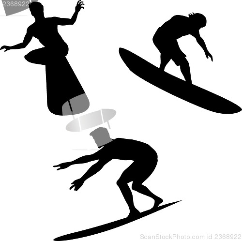 Image of Surfers Silhouettes