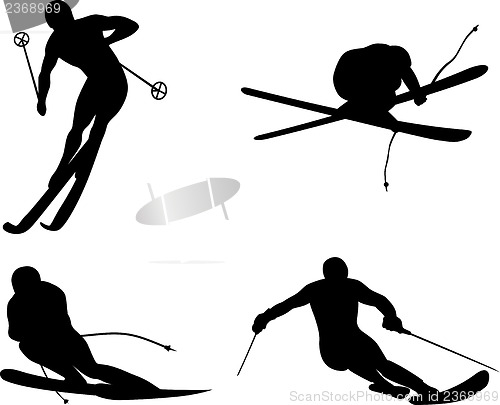 Image of Skiing Silhouette