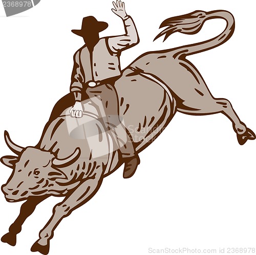 Image of Rodeo Cowboy Bull Riding