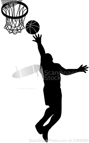 Image of Basketball Player Lay-up Ball Shield