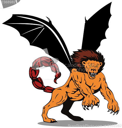 Image of Manticore Lion Attacking