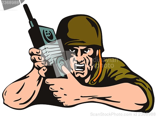 Image of Soldier with Radio