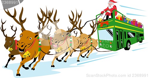 Image of Santa Claus Driving Bus