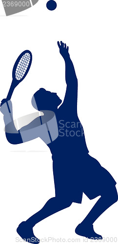 Image of Tennis Player Serving Silhouette