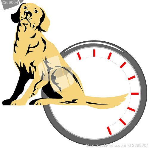 Image of Dog Sitting Retro