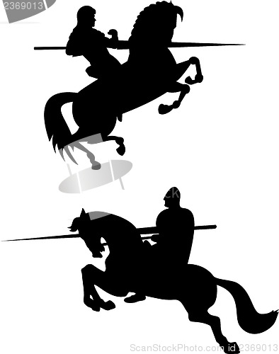 Image of Knight Riding Silhouette