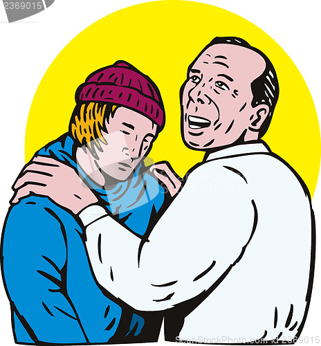 Image of Father Looking Away from Son