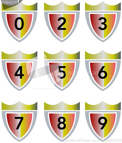 Image of Numbers Shield Crown Retro