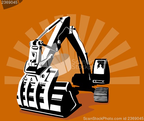 Image of Mechanical Digger Excavator Retro