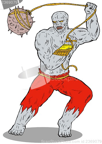Image of Villain Hulk Swinging Rock