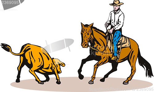 Image of Rodeo Cowboy Horse Riding