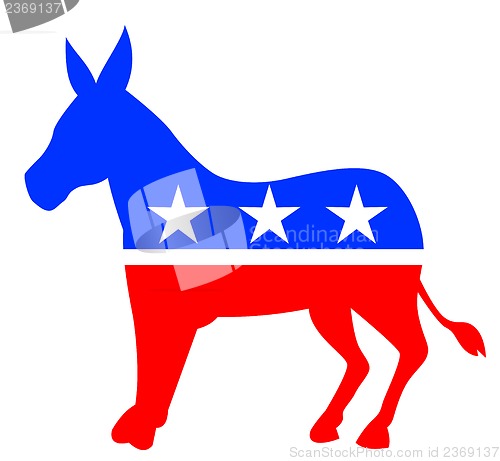 Image of Donkey Mascot American Flag