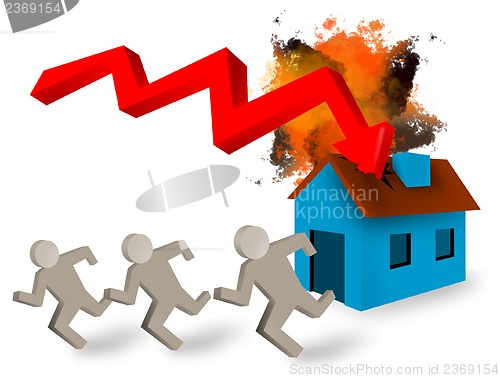 Image of Arrow Falling Sign Explosion