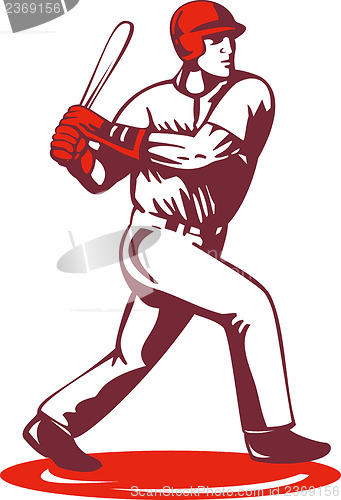 Image of Baseball Player Retro