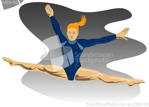Image of Gymnast Jumping Split