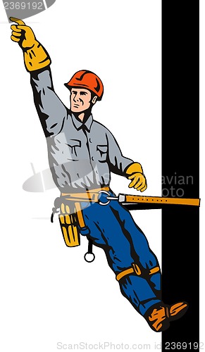 Image of Power Lineman on Pole