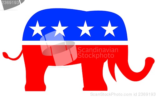 Image of Republican Elephant Mascot USA Flag