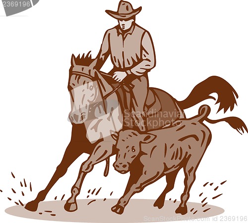 Image of Rodeo Cowboy Horse Riding