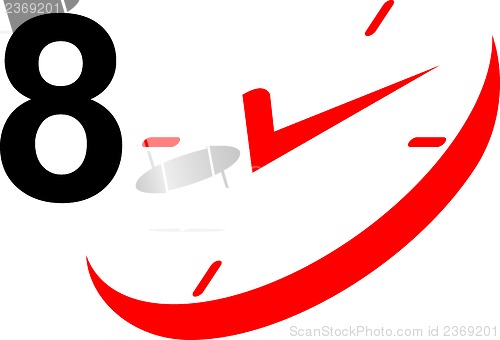Image of 8 Hour Sign and Clock