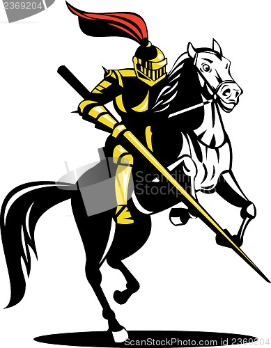 Image of Knight on Horse with Sword