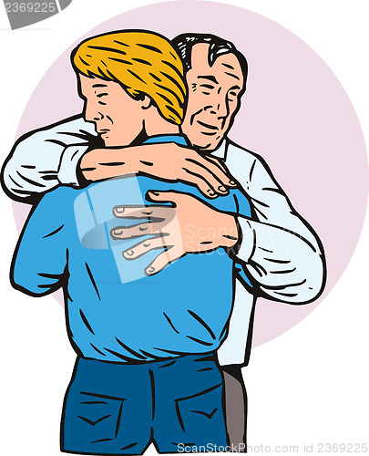 Image of Father Hugging Son