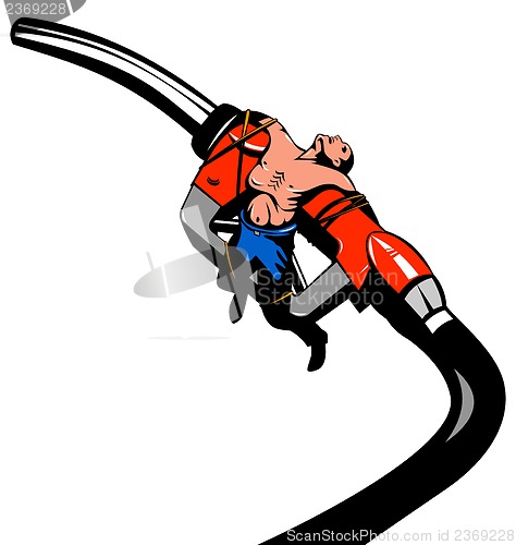 Image of Fuel Pump Nozzle Man Tied Retro