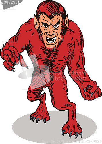 Image of Red Werewolf Monster