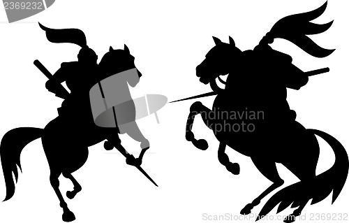 Image of Knight Riding Silhouette