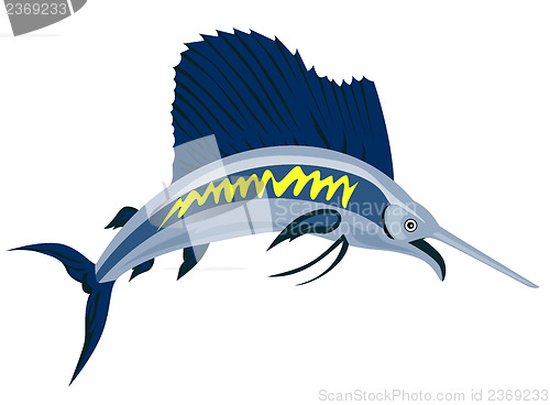 Image of Sailfish Fish Jumping Retro