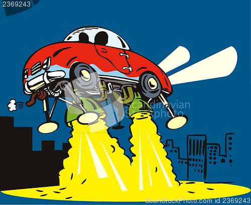 Image of Car Spaceship Taking Off