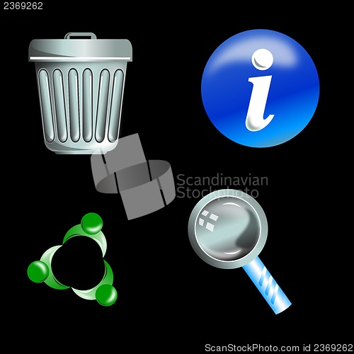 Image of Trash Can Info Icon Magnifying Glass