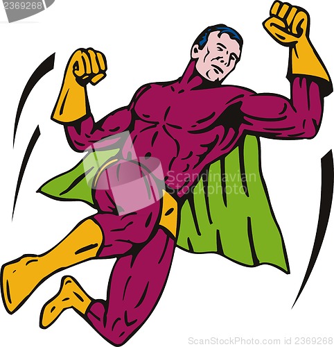 Image of Super Hero Jumping Punching