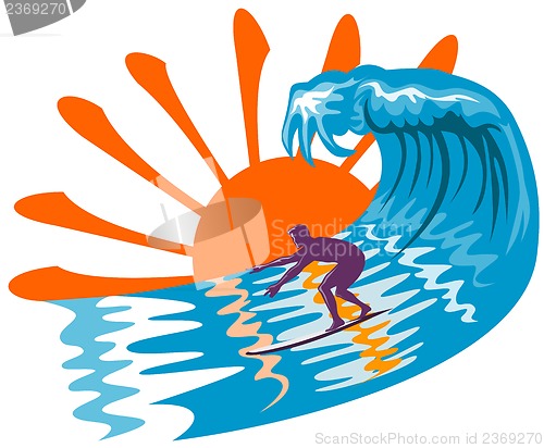 Image of Surfer Wave Retro