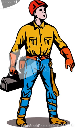 Image of Lineman Standing with Toolbox